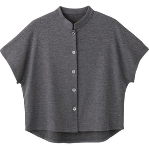 カット後ろ長めスタンド衿ベスト グレー M~L