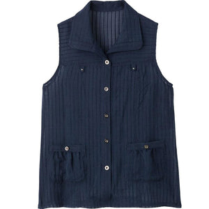 ストライプドビーベスト ネイビー M/L/LL