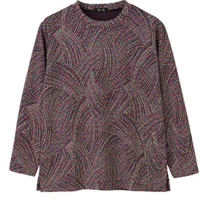 京染ちりめんTシャツ 流線アズキ M~L