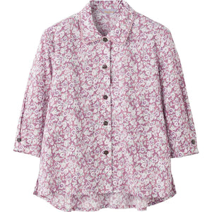 7分袖ワンタッチテープブラウス ピンク M/L