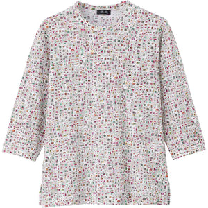 7分袖京染強撚Tシャツ レッド M~L