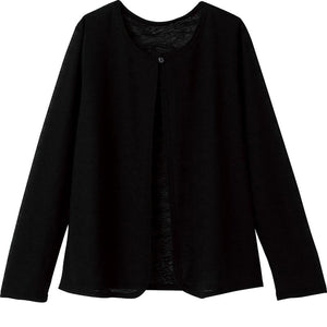 1釦トッパーカーディ ブラック M~L
