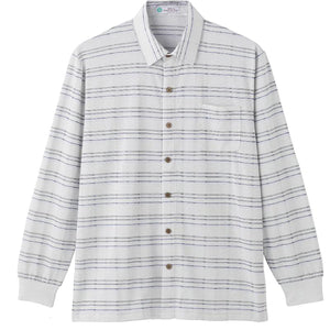 綿混隠れファスナーニットシャツ グレー M/L
