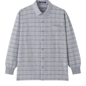 麻混ワンタッチテープニットシャツ グレー M/L/LL/3L