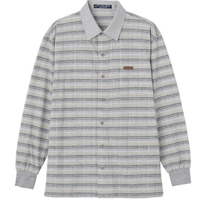 麻混ワンタッチテープニットシャツ グレー S/M/L/LL