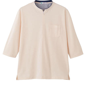 カノコロングファスナー7分袖Tシャツ ベージュ M/L