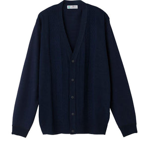 スナップ釦ニットカーディガン ネイビー M/L/LL