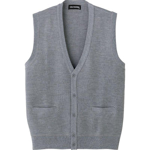 ニット前開きベスト グレー M/L