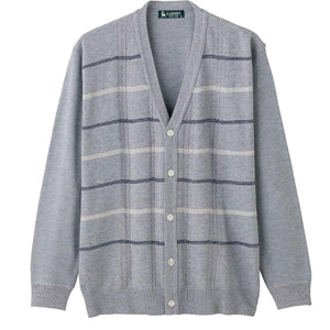 ジャカードニットカーディガン グレー M/L/LL