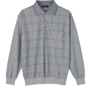 ポロ衿トレーナー グレー M/L
