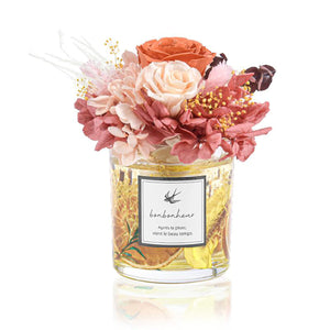 bonbonheur 透明感あふれるプリザーブドフラワーアレンジ 高級ギフトボックス入り シルクオレンジ