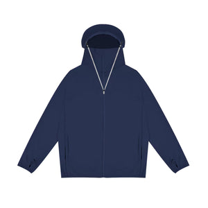 solshade802 UVパーカー M-L/L-2L/2L-3L フード付き UVカット ラッシュガード 紫外線対策 日焼け防止 軽量 薄手 ネイビー