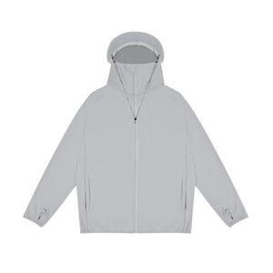 solshade802 UVパーカー M-L/L-2L/2L-3L フード付き UVカット ラッシュガード 紫外線対策 日焼け防止 軽量 薄手 グレー