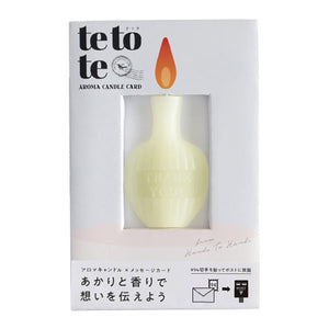 tetote「THANK YOU」(イエロー)アロマキャンドル付きメッセージカード ユズの香り