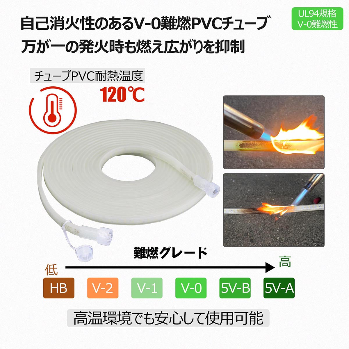 LEDロープライト 10m 片面発光最大30mまで連結可能 電源コ-ド付き