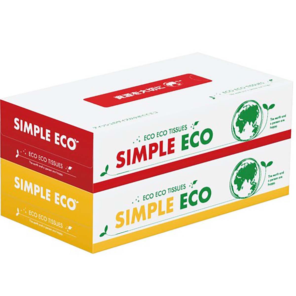 シンプルエコBOXティッシュ100W2個組 48組セット