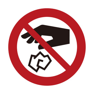 JIS禁止標識ピクトサインステッカーΦ50 5枚セット BAN-18S 捨てるな