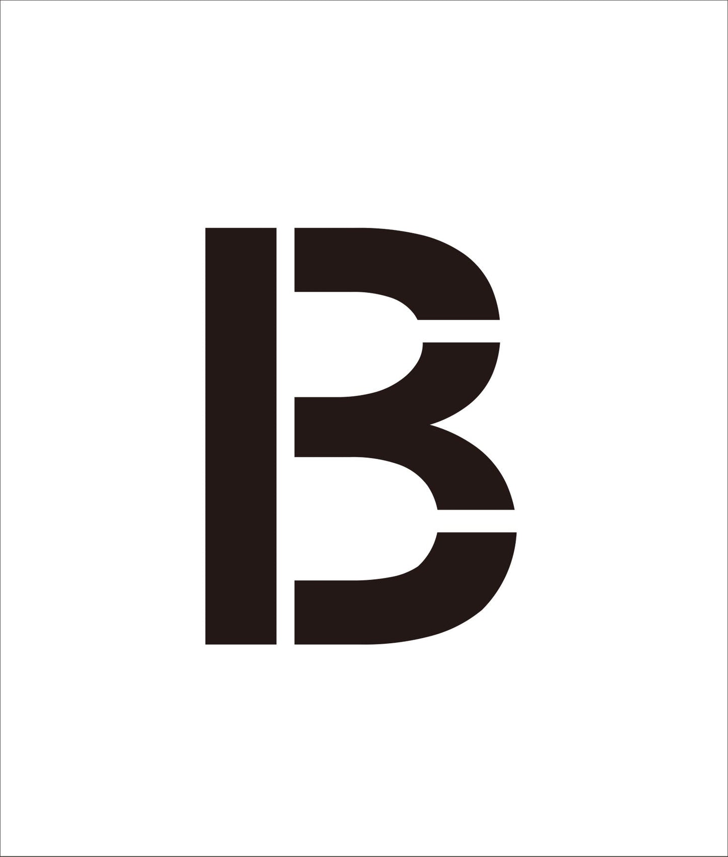 吹付けプレート ステンシル 文字高200 アルファベット B