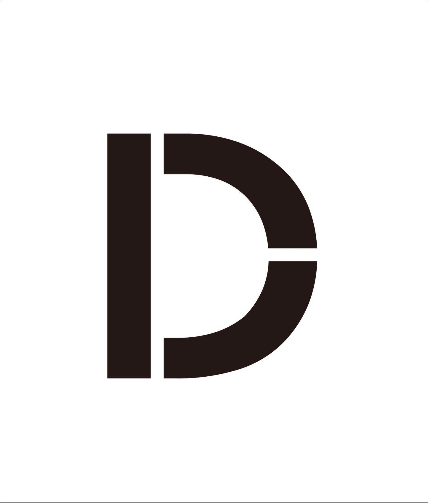 吹付けプレート ステンシル 文字高100 アルファベット D