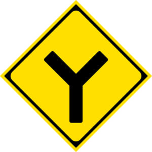 警戒標識 S201-D Y型道路交差点あり ステッカー50角5枚セット
