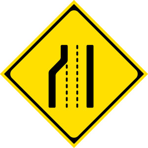 警戒標識 E211 車線数減少 エコボード200角