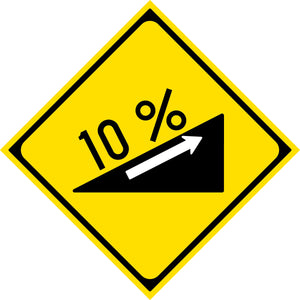 警戒標識 E212-3 上り急勾配あり エコボード200角