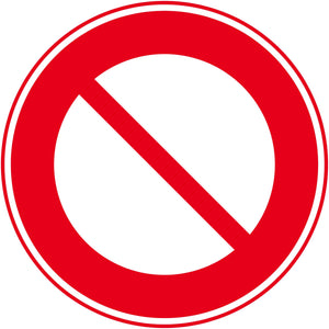 規制標識 S302 車両通行止め ステッカー50角5枚セット