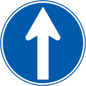 規制標識 S311-C 指定方向外進行禁止 ステッカー50角5枚セット