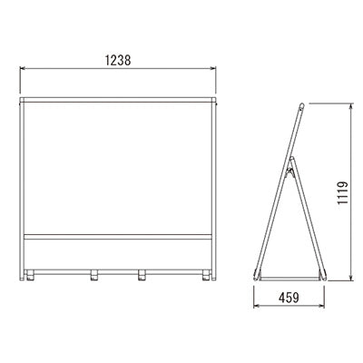 アルモード 屋外用片面A型 ポスタースタンド 2378 ホワイト A0横
