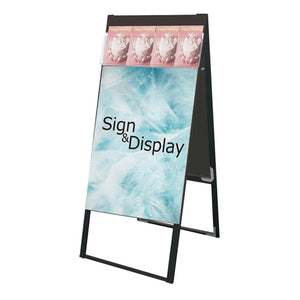 ブラックパンフレットケーススタンド看板 両面 ポスター下 A1 BPCSKD-A1R