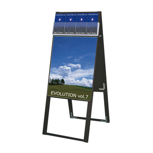ブラックパンフレットケーススタンド看板 両面 ポスター下 A2 BPCSKD-A2R