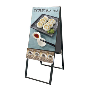 ブラックパンフレットケーススタンド看板 両面 ポスター上 A1 BPCSKU-A1R