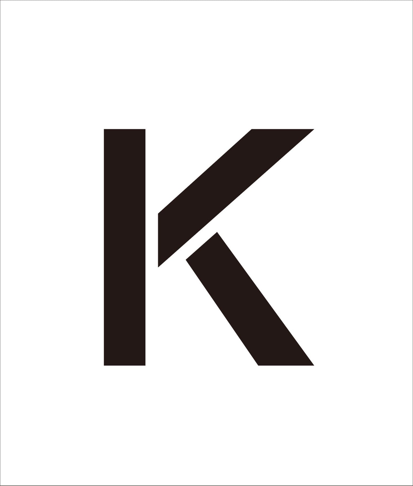 吹付けプレート ステンシル 文字高300 アルファベット K