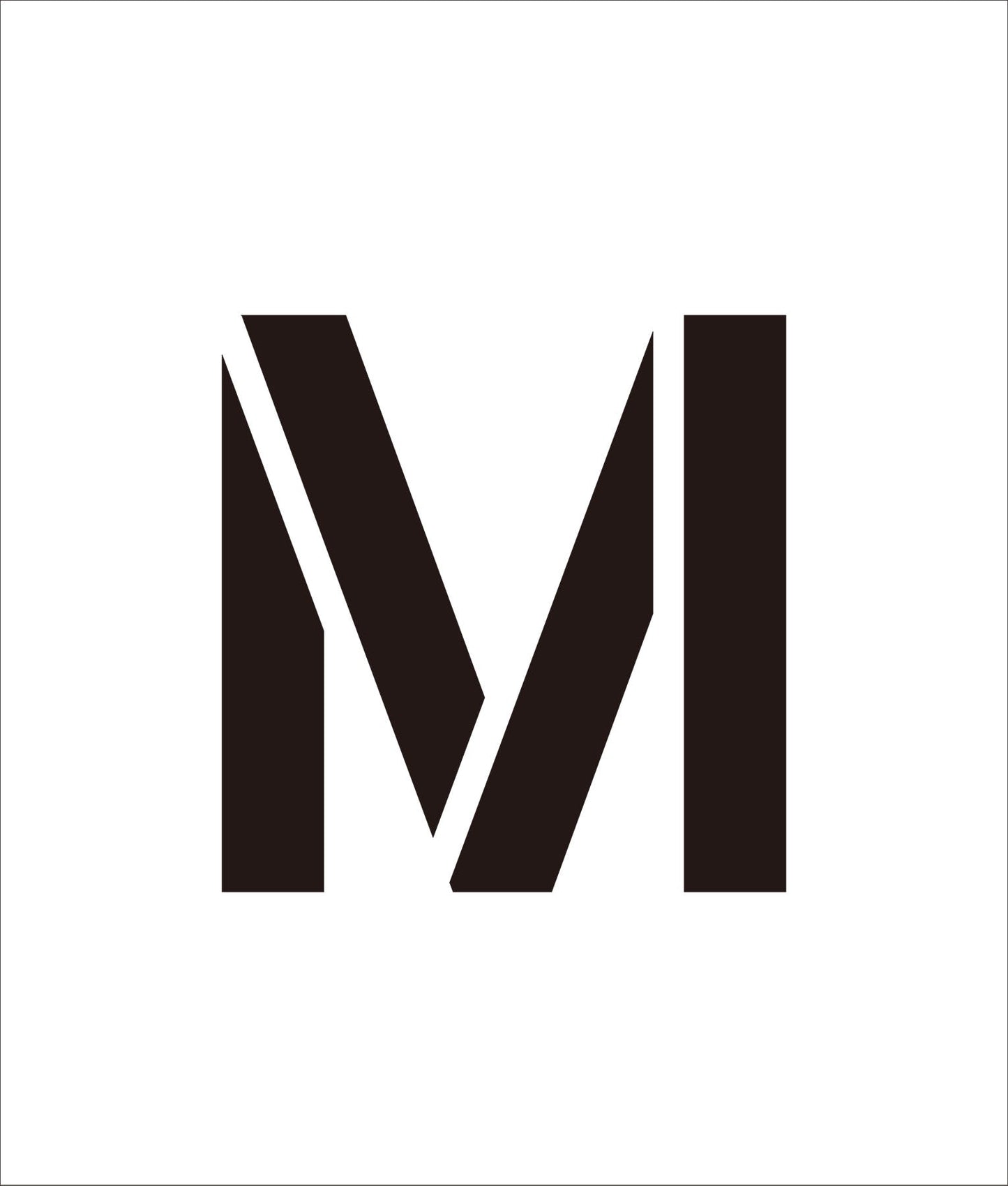 吹付けプレート ステンシル 文字高200 アルファベット M