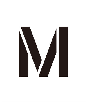 吹付けプレート ステンシル 文字高100 アルファベット M