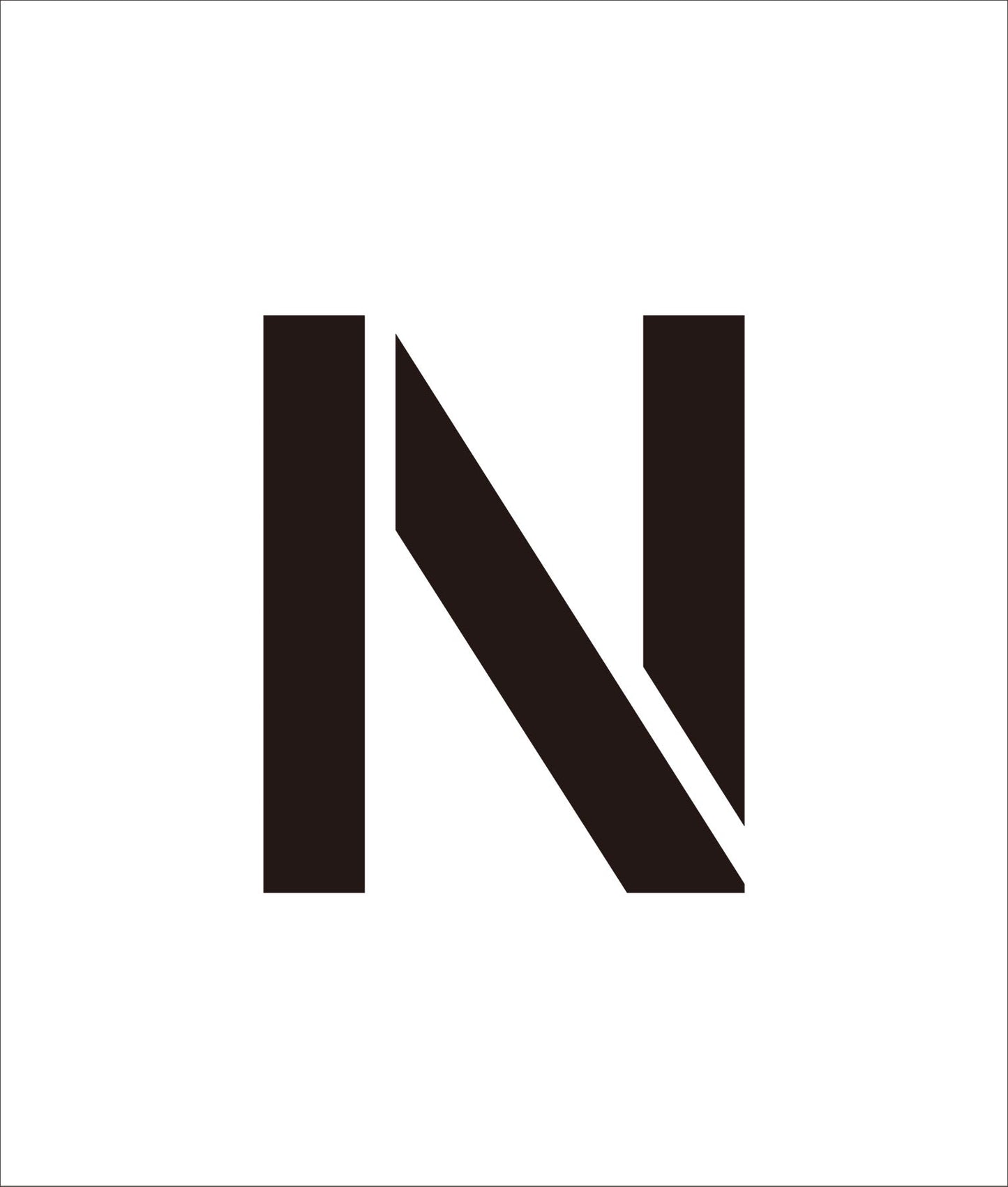 吹付けプレート ステンシル 文字高100 アルファベット N