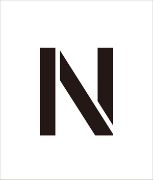 吹付けプレート ステンシル 文字高150 アルファベット N