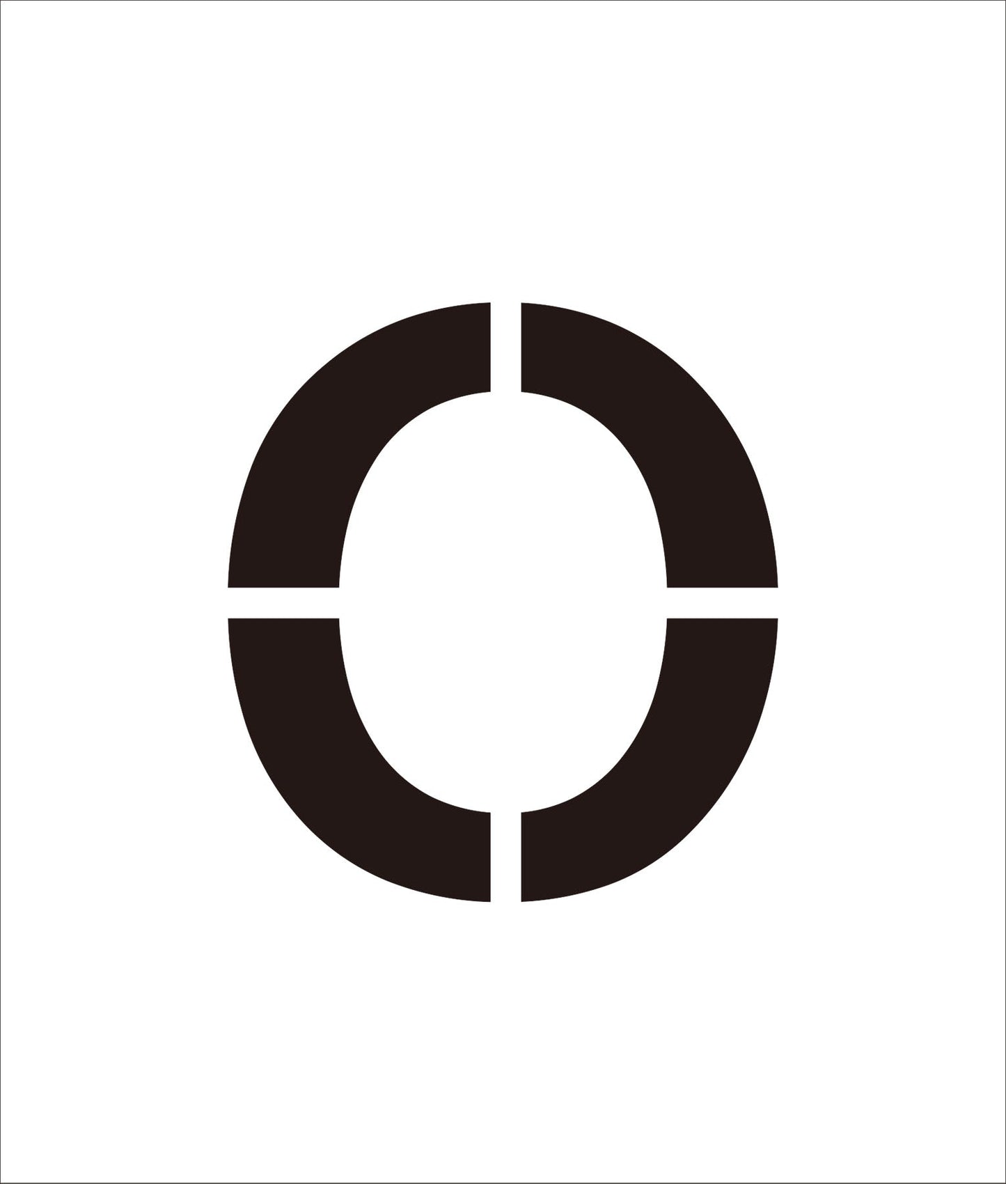 吹付けプレート ステンシル 文字高100 アルファベット O