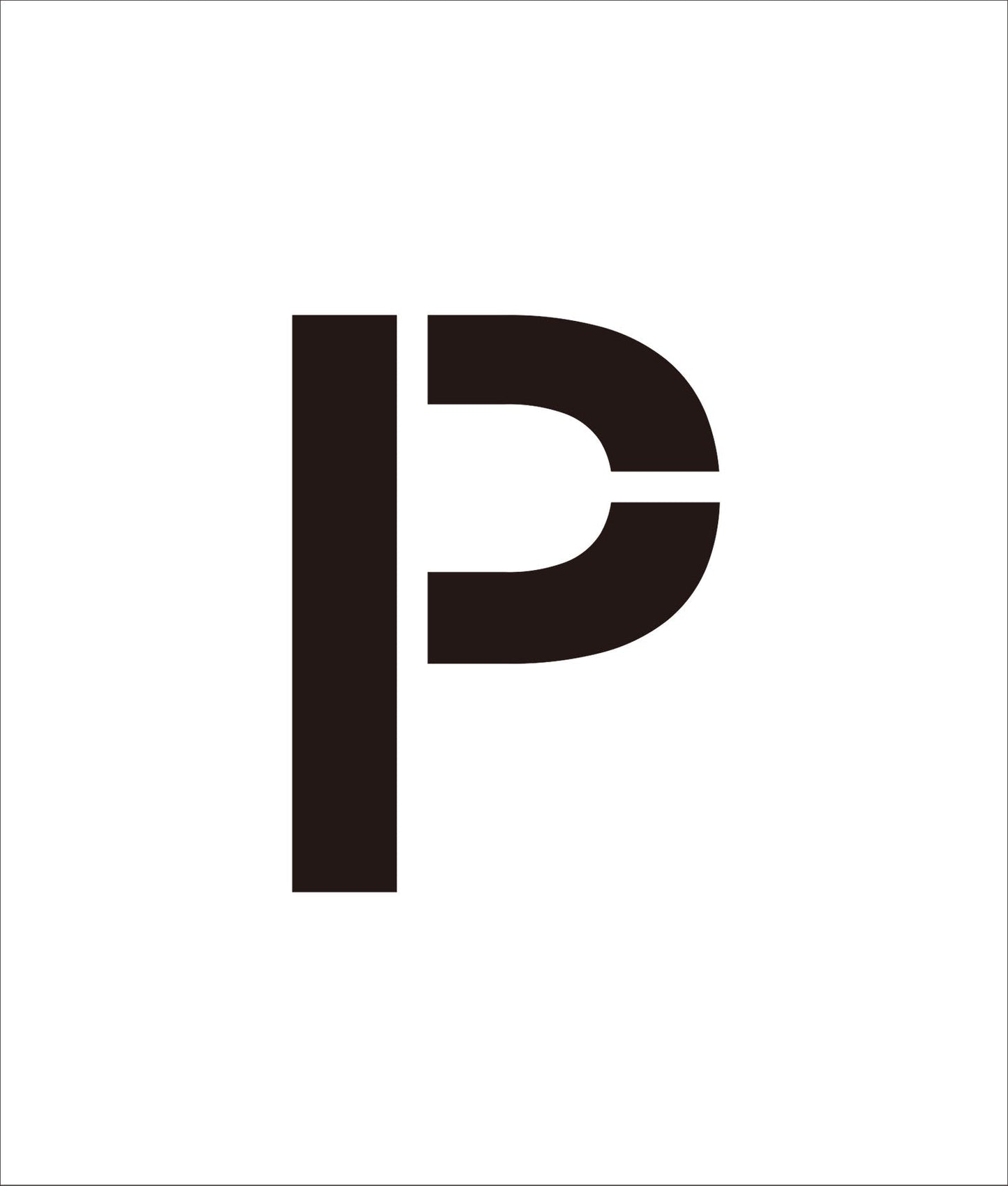 吹付けプレート ステンシル 文字高150 アルファベット P