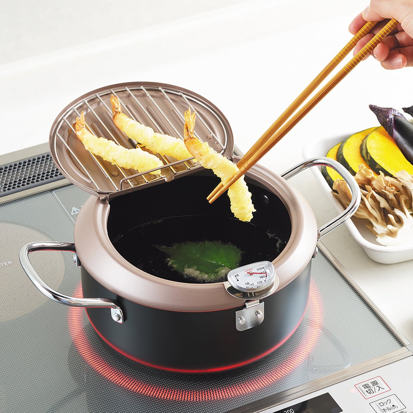 食彩亭 バット蓋付天ぷら鍋 20cm