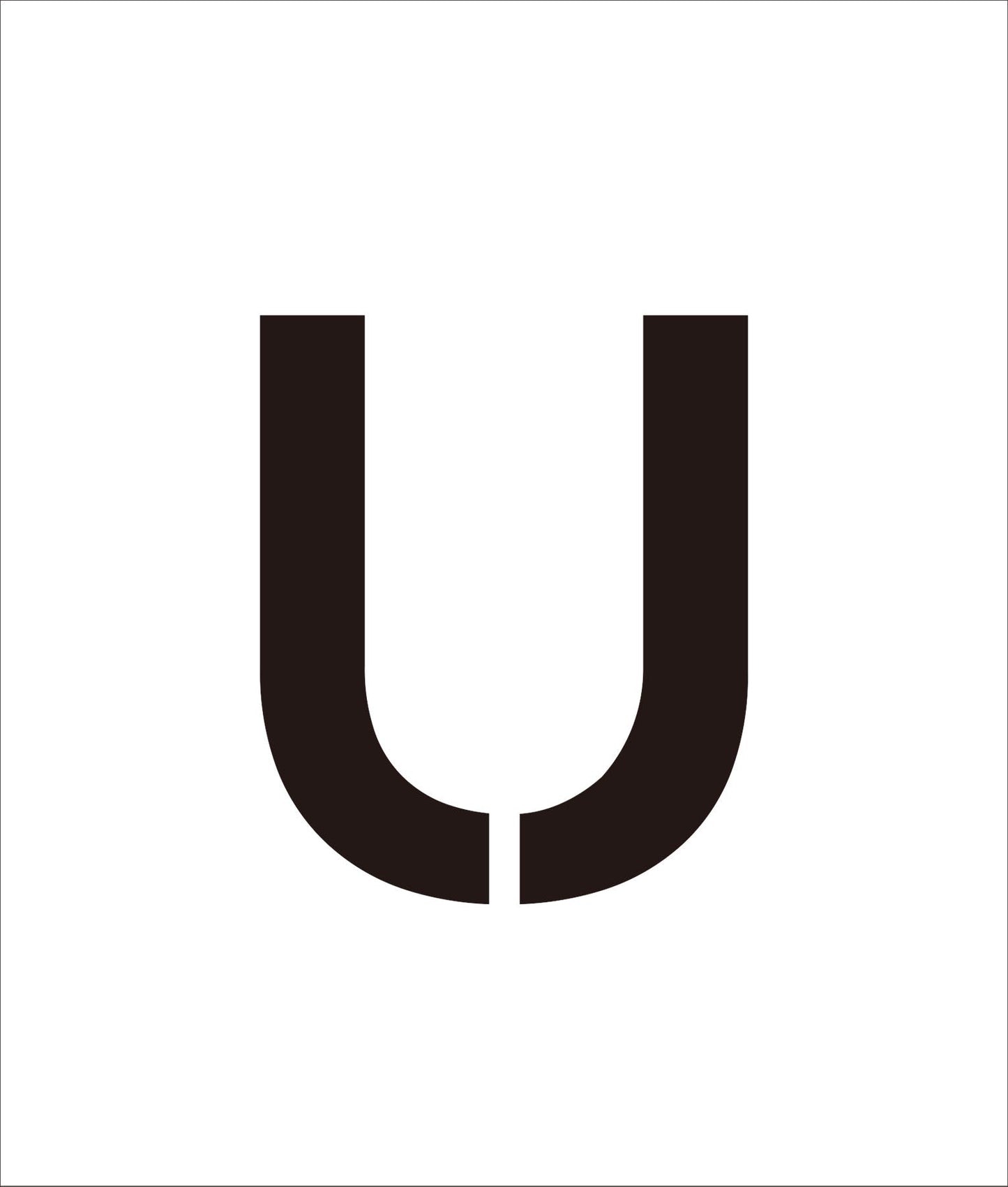 吹付けプレート ステンシル 文字高150 アルファベット U