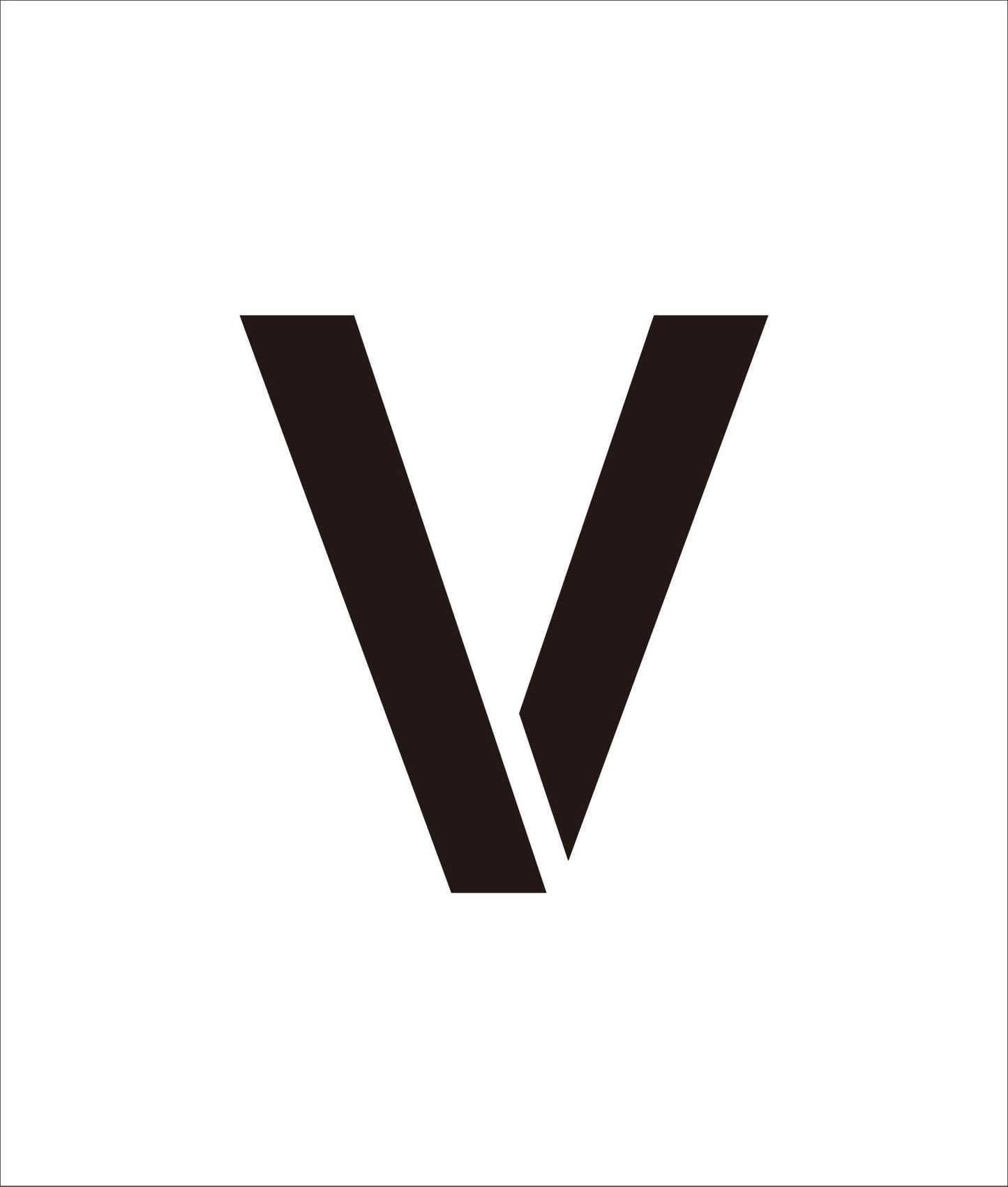 吹付けプレート ステンシル 文字高300 アルファベット V