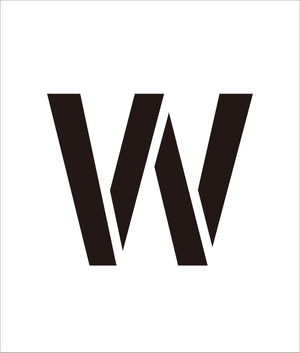 吹付けプレート ステンシル 文字高100 アルファベット W