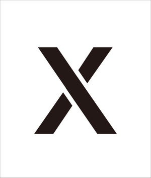 吹付けプレート ステンシル 文字高100 アルファベット X