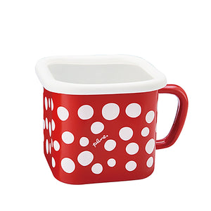 Plune. ホーローマルチスクエアポット RD ドット