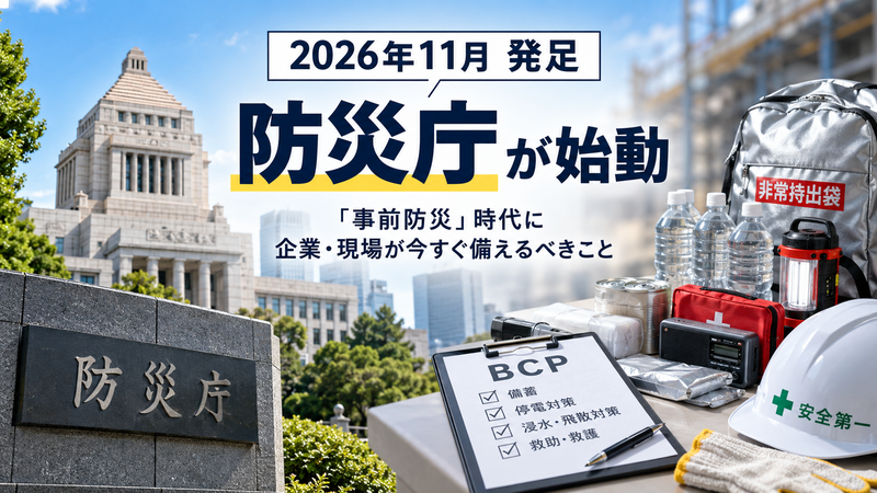 防災庁が2026年11月発足｜「事前防災」時代に企業・現場が今すぐ備えるべきこと