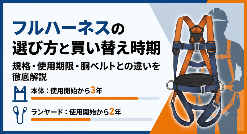 フルハーネスの選び方と買い替え時期｜規格・使用期限・胴ベルトとの違いを徹底解説