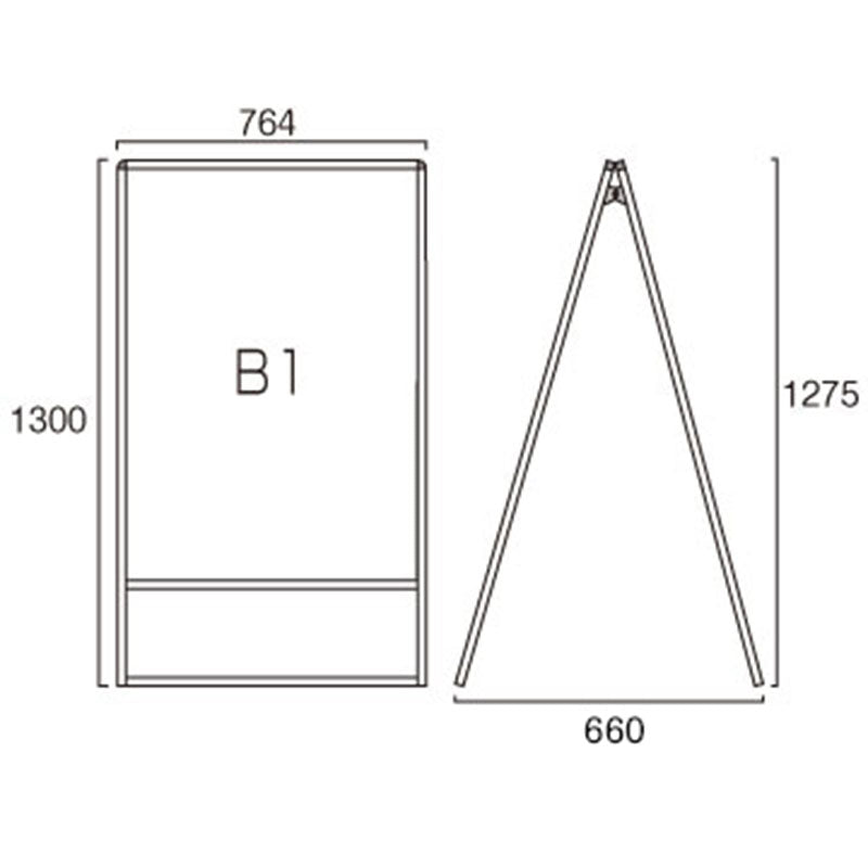 バリウス　Ｂ１　ブラックボード仕様　ブラック　両面　ＢＶＡＳＫＢＢ－Ｂ１Ｒ