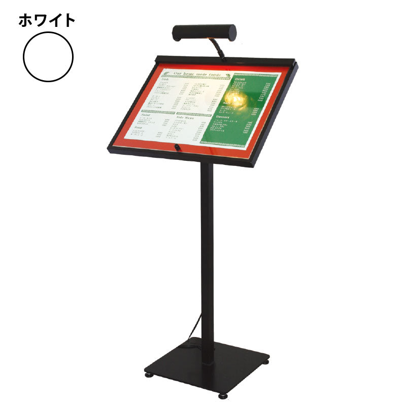メニュースタンド　ＭＬ－６１（ＬＥＤライト付）　ホワイト　Ａ３