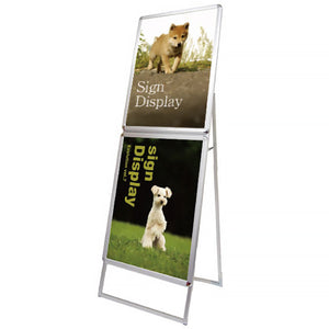 ポスターグリップスタンド看板コンビ　屋内用　Ａ２Ａ２片面　シルバー　ＰＧＳＫＣ－Ａ２Ａ２ＫＳ